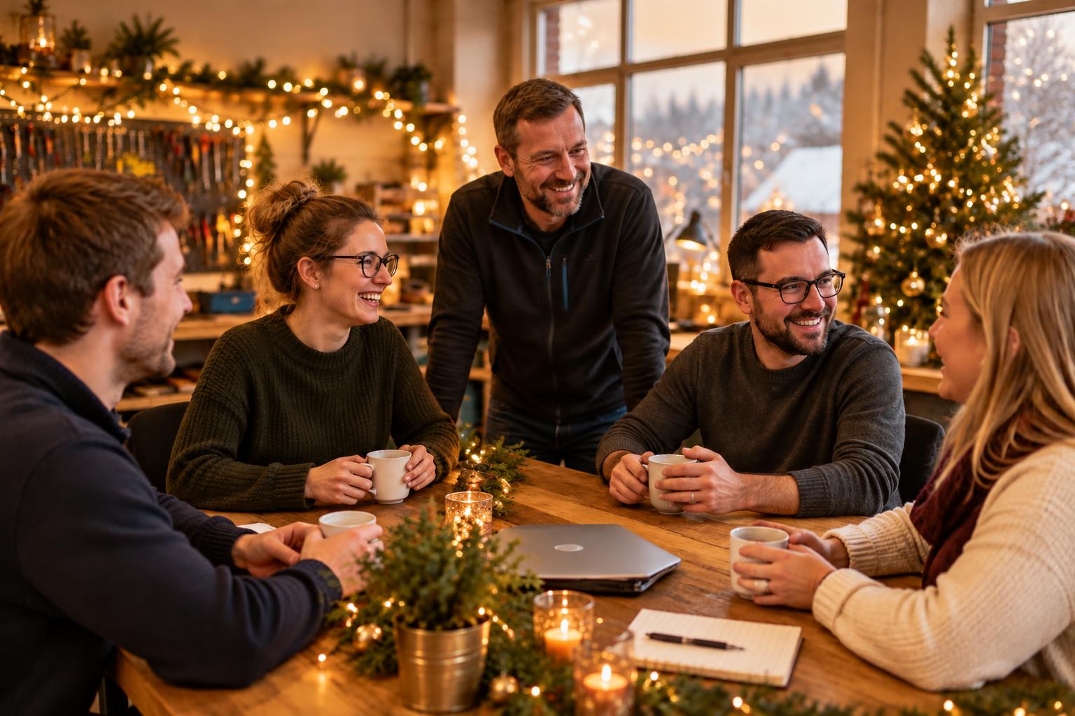 Team eines mittelständischen Unternehmens im Gespräch